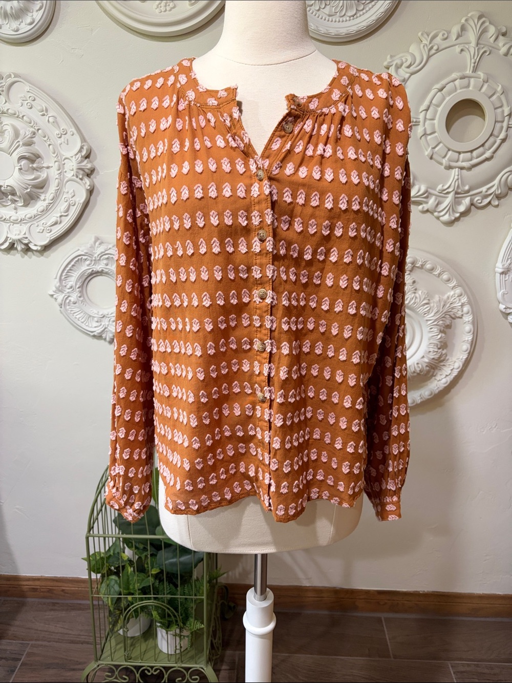 Pilcro Textured Button-Front Blouse